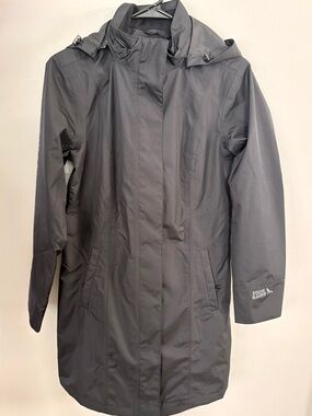 Eddie Bauer Women’s Hooded Waterproof Trench Coat Black Size XL - New